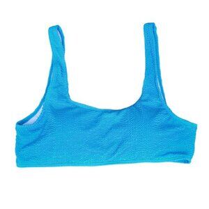 NEW- YIMISAN Wide Strap Ribbed Bikini Top- Lake Blue- Women's XL